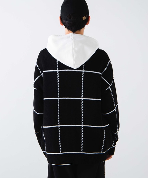 WEGO（ウィゴー）の「WEGO/ビッグシルエットチェックカーディガン（カーディガン/ボレロ・メンズ・ブラック/ベージュ・MEDIUM/LARGE）」の6枚目の写真