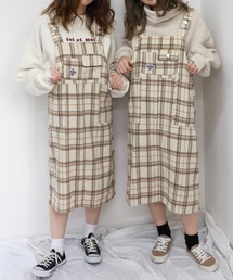 PairPair | ワッペン付きチェックジャンスカ(ジャンパースカート)