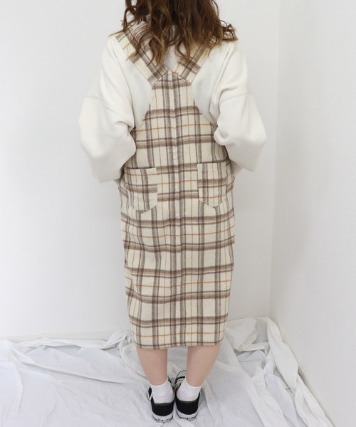 PairPair（ペアペア）の「ワッペン付きチェックジャンスカ（ジャンパースカート・レディース・アイボリー/ブラウン系その他・FREE）」の10枚目の写真