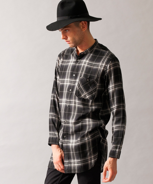 MONKEY TIME（モンキータイム）の「MT ∴ チェック バンド カラー ロング シャツ（シャツ/ブラウス・メンズ・その他1・SMALL/LARGE/MEDIUM）」の5枚目の写真