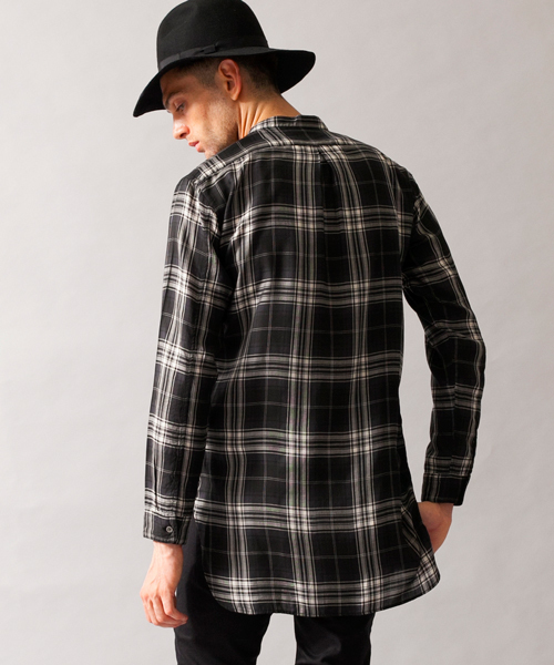 MONKEY TIME（モンキータイム）の「MT ∴ チェック バンド カラー ロング シャツ（シャツ/ブラウス・メンズ・その他1・SMALL/LARGE/MEDIUM）」の6枚目の写真
