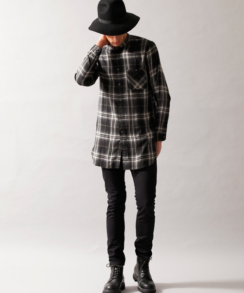 MONKEY TIME（モンキータイム）の「MT ∴ チェック バンド カラー ロング シャツ（シャツ/ブラウス・メンズ・その他1・SMALL/LARGE/MEDIUM）」の7枚目の写真