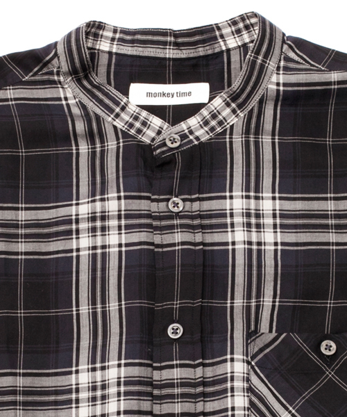 MONKEY TIME（モンキータイム）の「MT ∴ チェック バンド カラー ロング シャツ（シャツ/ブラウス・メンズ・その他1・SMALL/LARGE/MEDIUM）」の9枚目の写真