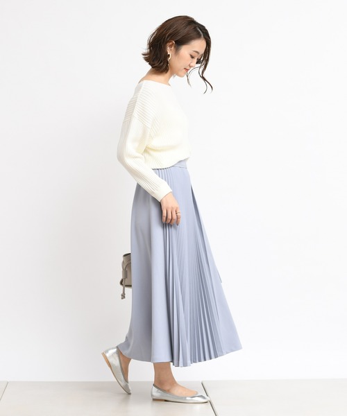 DouDou(ドゥドゥ)の「リブドルマン(ニット/セーター・レディース・オフホワイト/モカ/グレイッシュベージュ/ラベンダー/サーモンピンク/ライトグレー/グリーン/ピンクベージュ/ミント・FREE)」の12枚目の写真