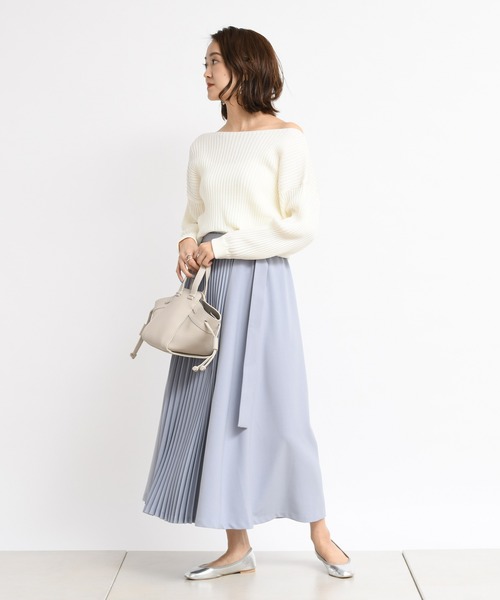 DouDou(ドゥドゥ)の「リブドルマン(ニット/セーター・レディース・オフホワイト/モカ/グレイッシュベージュ/ラベンダー/サーモンピンク/ライトグレー/グリーン/ピンクベージュ/ミント・FREE)」の14枚目の写真