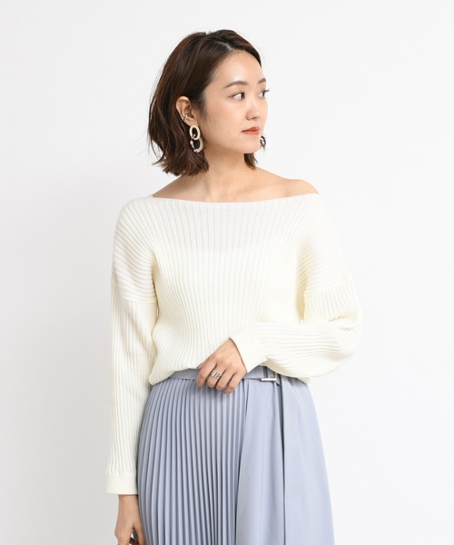 DouDou(ドゥドゥ)の「リブドルマン(ニット/セーター・レディース・オフホワイト/モカ/グレイッシュベージュ/ラベンダー/サーモンピンク/ライトグレー/グリーン/ピンクベージュ/ミント・FREE)」の15枚目の写真