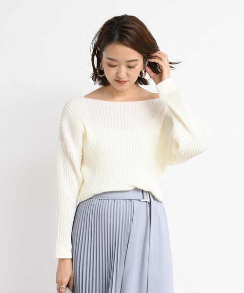 DouDou(ドゥドゥ)の「リブドルマン(ニット/セーター・レディース・オフホワイト/モカ/グレイッシュベージュ/ラベンダー/サーモンピンク/ライトグレー/グリーン/ピンクベージュ/ミント・FREE)」の16枚目の写真