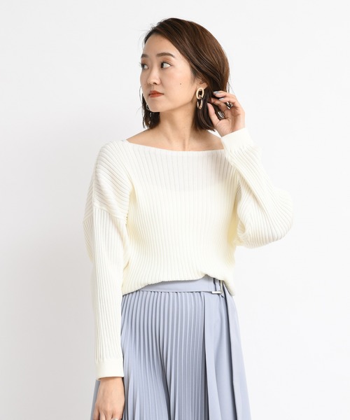 DouDou(ドゥドゥ)の「リブドルマン(ニット/セーター・レディース・オフホワイト/モカ/グレイッシュベージュ/ラベンダー/サーモンピンク/ライトグレー/グリーン/ピンクベージュ/ミント・FREE)」の17枚目の写真