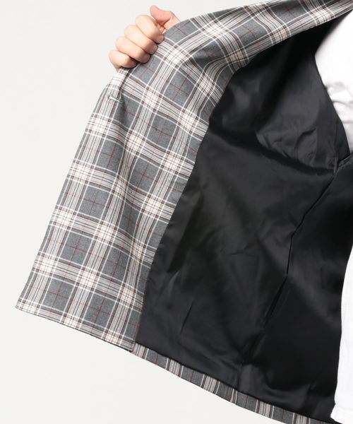 WEGO（ウィゴー）の「WEGO/【セットアップ対応商品】チェックダブルテーラードジャケット（テーラードジャケット・メンズ・ベージュ/グレー・MEDIUM/LARGE）」の13枚目の写真