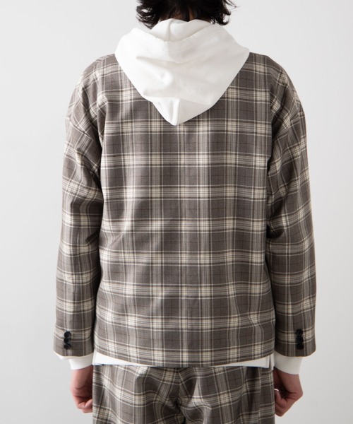 WEGO（ウィゴー）の「WEGO/【セットアップ対応商品】チェックダブルテーラードジャケット（テーラードジャケット・メンズ・ベージュ/グレー・MEDIUM/LARGE）」の16枚目の写真