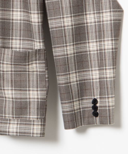 WEGO（ウィゴー）の「WEGO/【セットアップ対応商品】チェックダブルテーラードジャケット（テーラードジャケット・メンズ・ベージュ/グレー・MEDIUM/LARGE）」の6枚目の写真