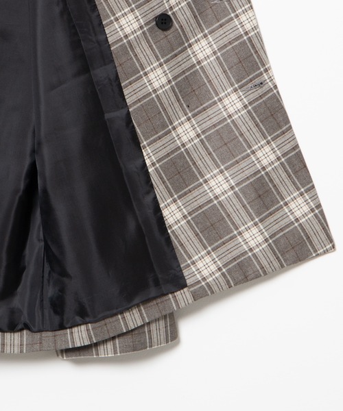 WEGO（ウィゴー）の「WEGO/【セットアップ対応商品】チェックダブルテーラードジャケット（テーラードジャケット・メンズ・ベージュ/グレー・MEDIUM/LARGE）」の12枚目の写真
