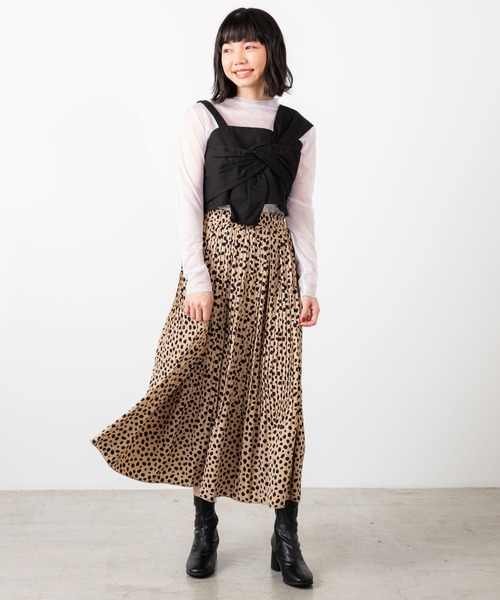 WEGO(ウィゴー)の「WEGO/【2点セット】シアーロンT付きビスチェ(Tシャツ/カットソー・レディース・ブラック/ライトブラウン・FREE)」の5枚目の写真