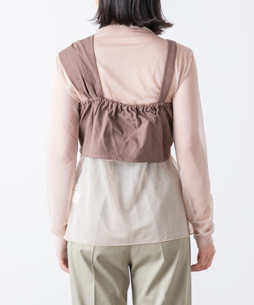 WEGO(ウィゴー)の「WEGO/【2点セット】シアーロンT付きビスチェ(Tシャツ/カットソー・レディース・ブラック/ライトブラウン・FREE)」の12枚目の写真