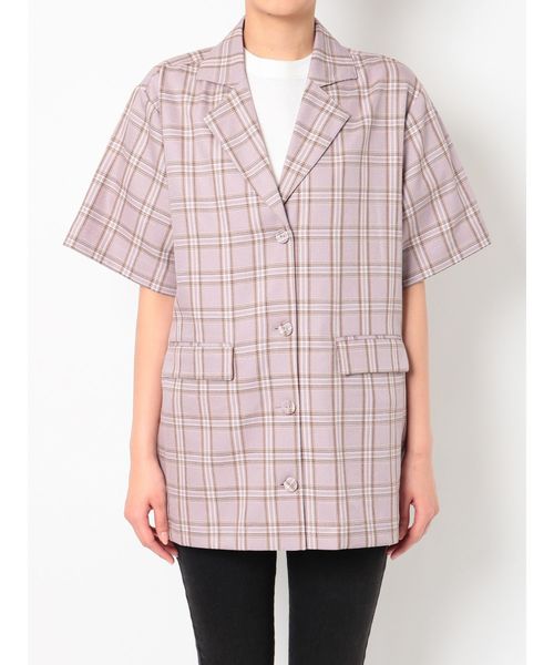 jouetie（ジュエティ）の「ハーフスリーブジャケットシャツ*センタータックストレートパンツ（テーラードジャケット・レディース・ブラック/ブルー/グリーン/アイボリー/その他1・MEDIUM/LARGE）」の13枚目の写真