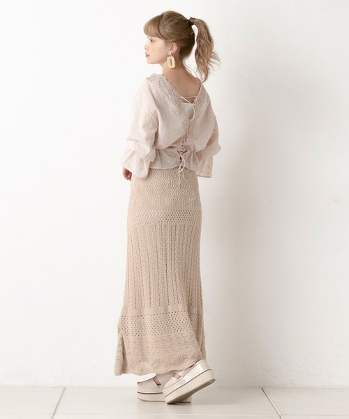 one after another NICE CLAUP（ワンアフターアナザーナイスクラップ）の「インナーセットからみレースブラウス（シャツ/ブラウス・レディース・ベージュ/オフホワイト/ブルーグレー・FREE）」の11枚目の写真