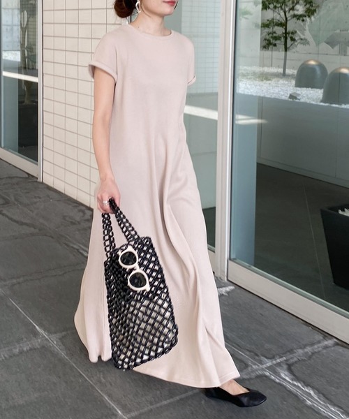 KOBE LETTUCE（コウベレタス）の「サーマルロングAラインワンピース（ワンピース・レディース・ミント/ベージュ/アイボリー・FREE）」の2枚目の写真