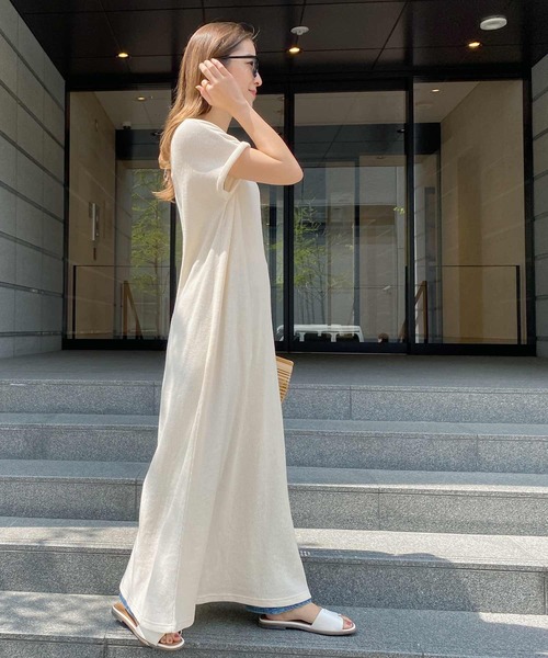 KOBE LETTUCE（コウベレタス）の「サーマルロングAラインワンピース（ワンピース・レディース・ミント/ベージュ/アイボリー・FREE）」の8枚目の写真