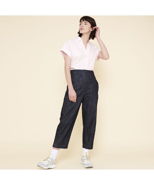 AIGLE(エーグル)の「タピリラ 半袖カットソー(シャツ/ブラウス・レディース・ライトピンク/ダークネイビー/ホワイト・40/38/36)」の15枚目の写真