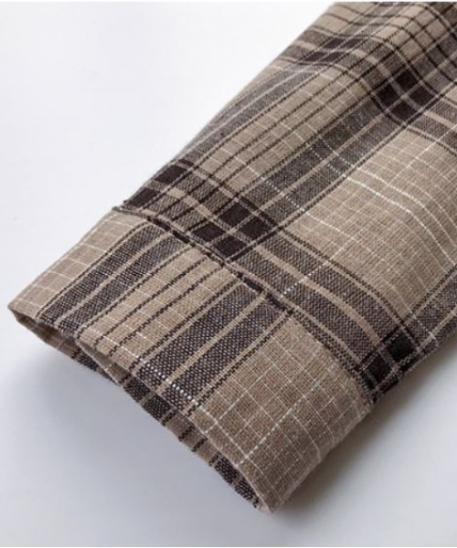Diosfront(ディオスフロント)の「チェックシャツ(シャツ/ブラウス・レディース・ベージュ/ピンク・MEDIUM/LARGE/X-LARGE)」の12枚目の写真