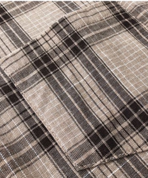 Diosfront(ディオスフロント)の「チェックシャツ(シャツ/ブラウス・レディース・ベージュ/ピンク・MEDIUM/LARGE/X-LARGE)」の8枚目の写真