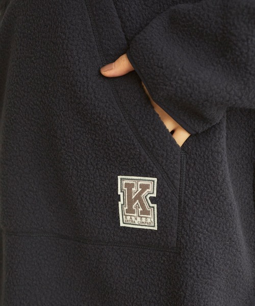 KANGOL EXTRA COMFORT（カンゴールエクストラコンフォート）の「ボアハーフジップチュニック（チュニック・レディース・ネイビー/アイボリー・LL/M/L）」の5枚目の写真