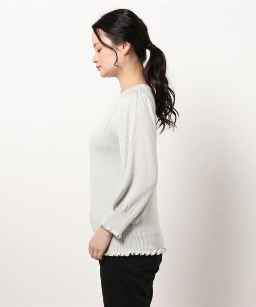 flower(フラワー)の「デイリーフリルニット(ニット/セーター・レディース・ベージュ/ホワイト/グレー・FREE)」の5枚目の写真