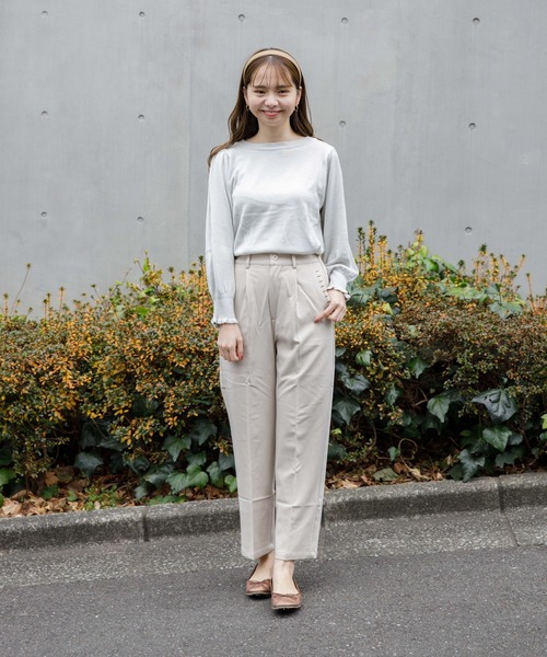 flower(フラワー)の「デイリーフリルニット(ニット/セーター・レディース・ベージュ/ホワイト/グレー・FREE)」の14枚目の写真