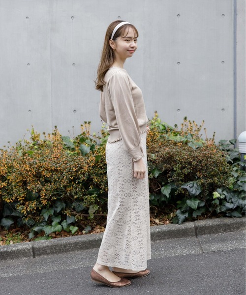 flower(フラワー)の「デイリーフリルニット(ニット/セーター・レディース・ベージュ/ホワイト/グレー・FREE)」の18枚目の写真