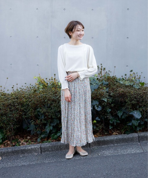 flower(フラワー)の「デイリーフリルニット(ニット/セーター・レディース・ベージュ/ホワイト/グレー・FREE)」の7枚目の写真