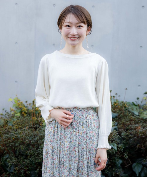 flower(フラワー)の「デイリーフリルニット(ニット/セーター・レディース・ベージュ/ホワイト/グレー・FREE)」の10枚目の写真