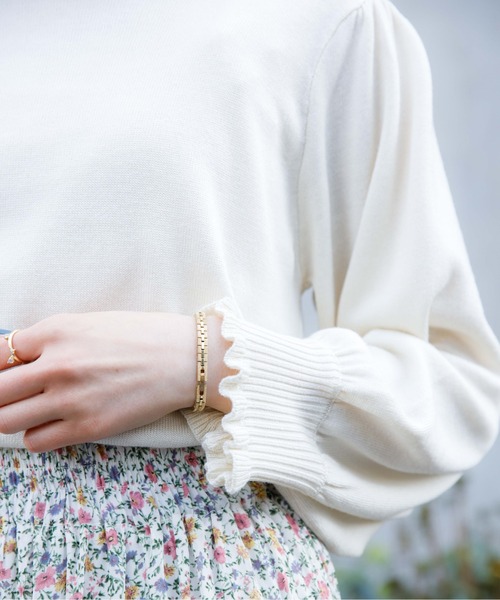 flower(フラワー)の「デイリーフリルニット(ニット/セーター・レディース・ベージュ/ホワイト/グレー・FREE)」の11枚目の写真