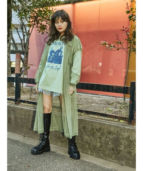 jouetie（ジュエティ）の「レイヤードチュールトップスセット（Tシャツ/カットソー・レディース・オフホワイト/グリーン/ブラック・MEDIUM）」の3枚目の写真