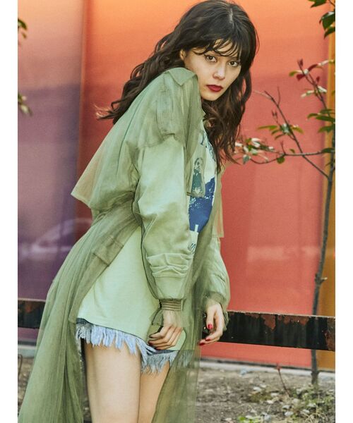 jouetie（ジュエティ）の「レイヤードチュールトップスセット（Tシャツ/カットソー・レディース・オフホワイト/グリーン/ブラック・MEDIUM）」の4枚目の写真