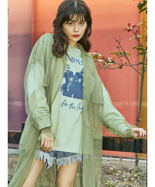 jouetie（ジュエティ）の「レイヤードチュールトップスセット（Tシャツ/カットソー・レディース・オフホワイト/グリーン/ブラック・MEDIUM）」の6枚目の写真