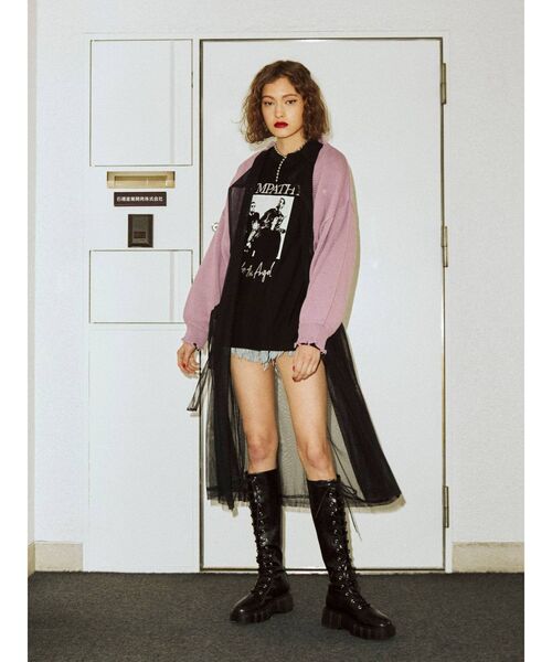 jouetie（ジュエティ）の「レイヤードチュールトップスセット（Tシャツ/カットソー・レディース・オフホワイト/グリーン/ブラック・MEDIUM）」の9枚目の写真