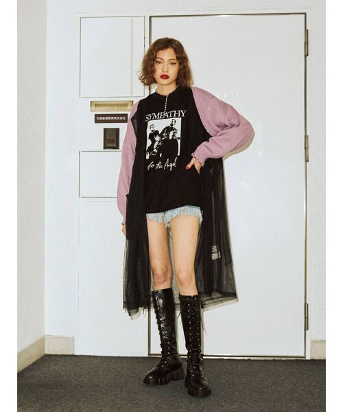 jouetie（ジュエティ）の「レイヤードチュールトップスセット（Tシャツ/カットソー・レディース・オフホワイト/グリーン/ブラック・MEDIUM）」の10枚目の写真