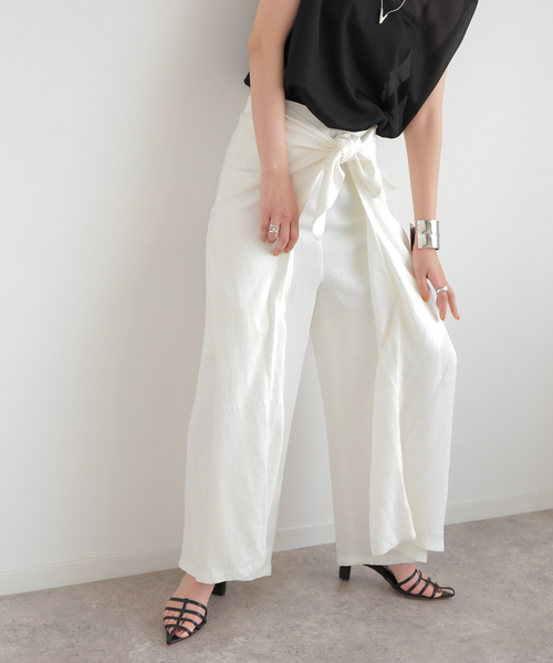 RITO（リト）の「【Rito/リト】 スカーフガラカシュクールパンツ（その他パンツ・レディース・ホワイト/ネイビー/アーミー・FREE）」の2枚目の写真