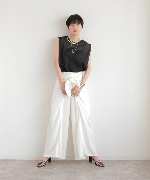 RITO（リト）の「【Rito/リト】 スカーフガラカシュクールパンツ（その他パンツ・レディース・ホワイト/ネイビー/アーミー・FREE）」の18枚目の写真