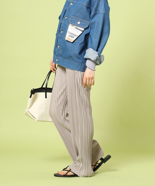 FREAK'S STORE（フリークスストア）の「セルフカットプリーツレギンス（スラックス・レディース・ブラック/グレー/サックスブルー/オレンジ・ﾌﾘ-）」の17枚目の写真