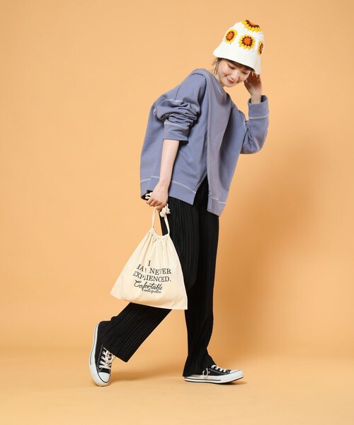 FREAK'S STORE（フリークスストア）の「セルフカットプリーツレギンス（スラックス・レディース・ブラック/グレー/サックスブルー/オレンジ・ﾌﾘ-）」の11枚目の写真