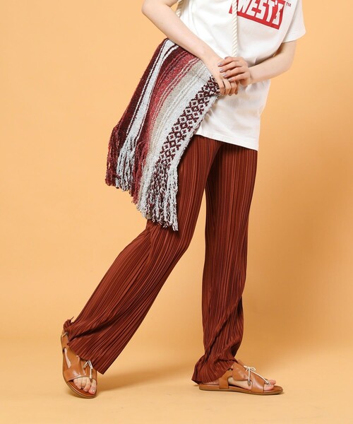 FREAK'S STORE（フリークスストア）の「セルフカットプリーツレギンス（スラックス・レディース・ブラック/グレー/サックスブルー/オレンジ・ﾌﾘ-）」の12枚目の写真