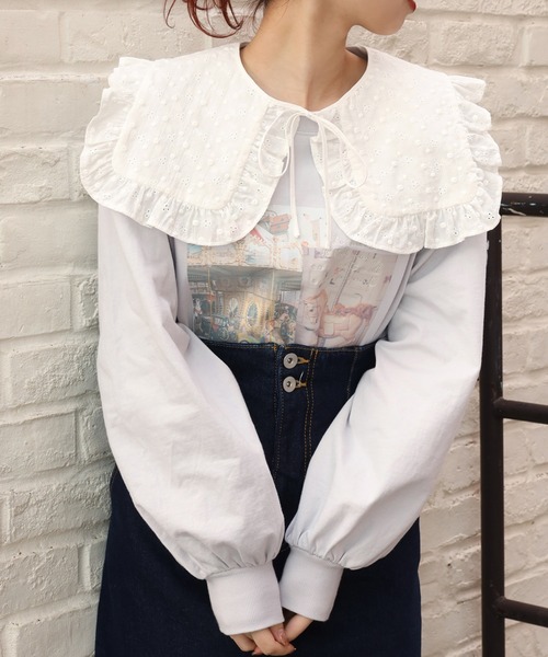 one after another NICE CLAUP（ワンアフターアナザーナイスクラップ）の「アソートプリントスウェット（Tシャツ/カットソー・レディース・グレー/サックスブルー/アイボリー/オフホワイト・FREE）」の2枚目の写真