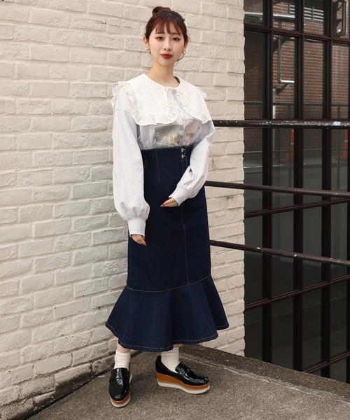 one after another NICE CLAUP（ワンアフターアナザーナイスクラップ）の「アソートプリントスウェット（Tシャツ/カットソー・レディース・グレー/サックスブルー/アイボリー/オフホワイト・FREE）」の5枚目の写真