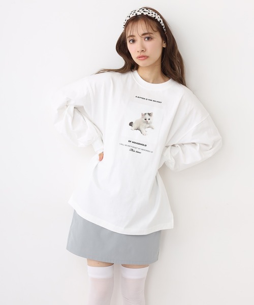 one after another NICE CLAUP（ワンアフターアナザーナイスクラップ）の「アソートプリントスウェット（Tシャツ/カットソー・レディース・グレー/サックスブルー/アイボリー/オフホワイト・FREE）」の13枚目の写真