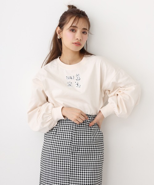 one after another NICE CLAUP（ワンアフターアナザーナイスクラップ）の「アソートプリントスウェット（Tシャツ/カットソー・レディース・グレー/サックスブルー/アイボリー/オフホワイト・FREE）」の19枚目の写真