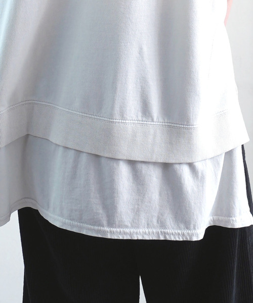 Fizz（フィズ）の「【Fizz/フィズ】　USED加工　裏毛レイヤード風デザイントップス（スウェット・レディース・ブラック/アイボリー/グレイッシュベージュ/ブルー・M）」の15枚目の写真