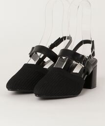 NUOVO | NUOVO ヌオーヴォ KNIT B-STRAP5.5 ニットバックストラップ　NC40126 BLACK(パンプス)