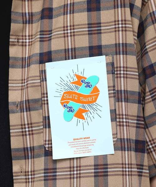 THE SHOP TK （ザ ショップ ティーケー ）の「◆【WEB限定】ビッグシルエットスケーターシャツ/合皮/オンブレー/チェック/セットアップ対応可（シャツ/ブラウス・メンズ・ベージュ系/ダークグリーン系1/ライトグリーン系/ブラック/ブラック系/ブルー系・01/02/03/04）」の9枚目の写真