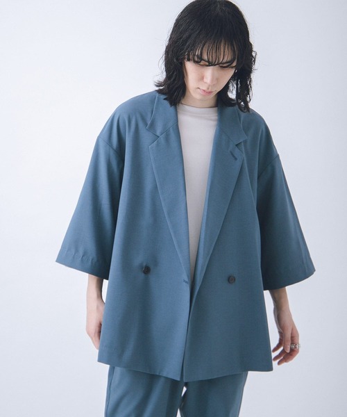 URBAN RESEARCH（アーバンリサーチ）の「URBAN RESEARCH iD　LINEN LIKE SHORT-SLEEVE JACKET（その他アウター・メンズ・ブラック/カーキ/グリーン系その他・MEDIUM/LARGE）」の10枚目の写真